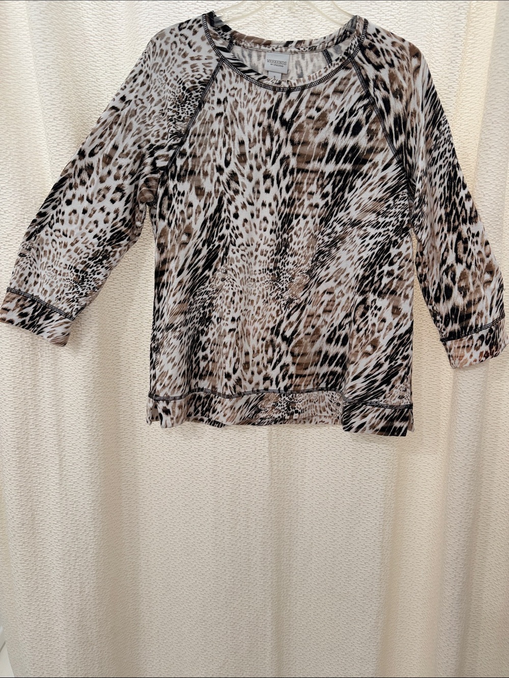 Chico’s Animal Print 3/4 Sleeve Top